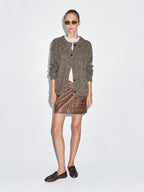 Nappa leather mini skirt