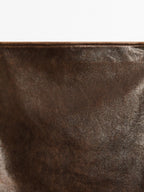 Nappa leather mini skirt