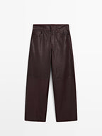 Sheepskin leather trousers with nappa finish