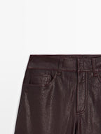 Sheepskin leather trousers with nappa finish