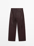 Sheepskin leather trousers with nappa finish