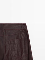 Sheepskin leather trousers with nappa finish