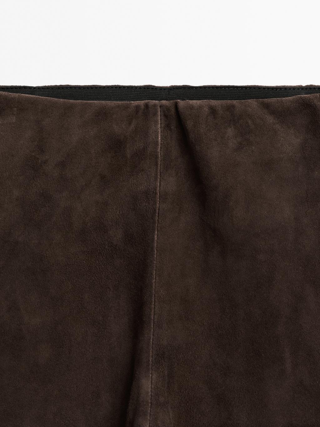 Suede leather leggings