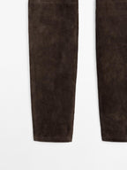 Suede leather leggings