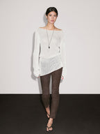 Suede leather leggings