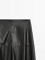 Long flared nappa leather skirt - LIMITED