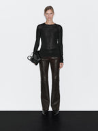 Nappa leather leggings