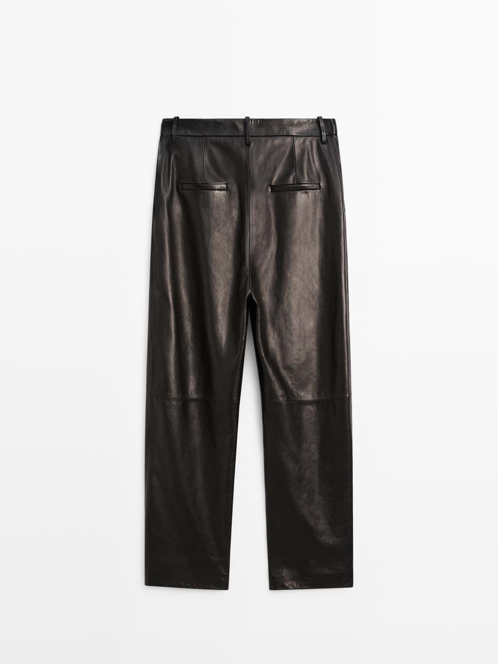 Wide-leg nappa leather trousers - LIMITED