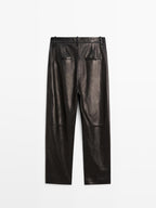 Wide-leg nappa leather trousers - LIMITED