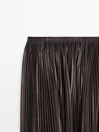 Long pleated nappa leather skirt - LIMITED