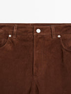 Suede leather trousers