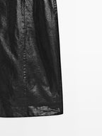 Animal print leather mini skirt