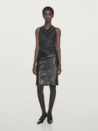 Animal print leather mini skirt