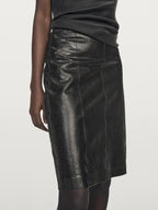 Animal print leather mini skirt