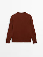 Knit 100% cashmere V-neck sweater