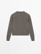 Knit 100% wool cardigan with gold buttons