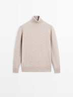 Knit 100% cashmere turtleneck sweater