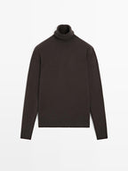 Wool blend high neck sweater