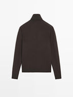 Wool blend high neck sweater