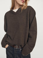Oversize V-neck knit sweater