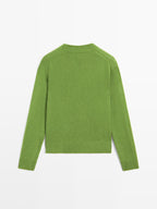 Wool blend crew neck sweater