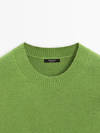 Wool blend crew neck sweater