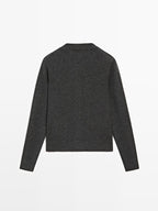 Knit cardigan with gold buttons