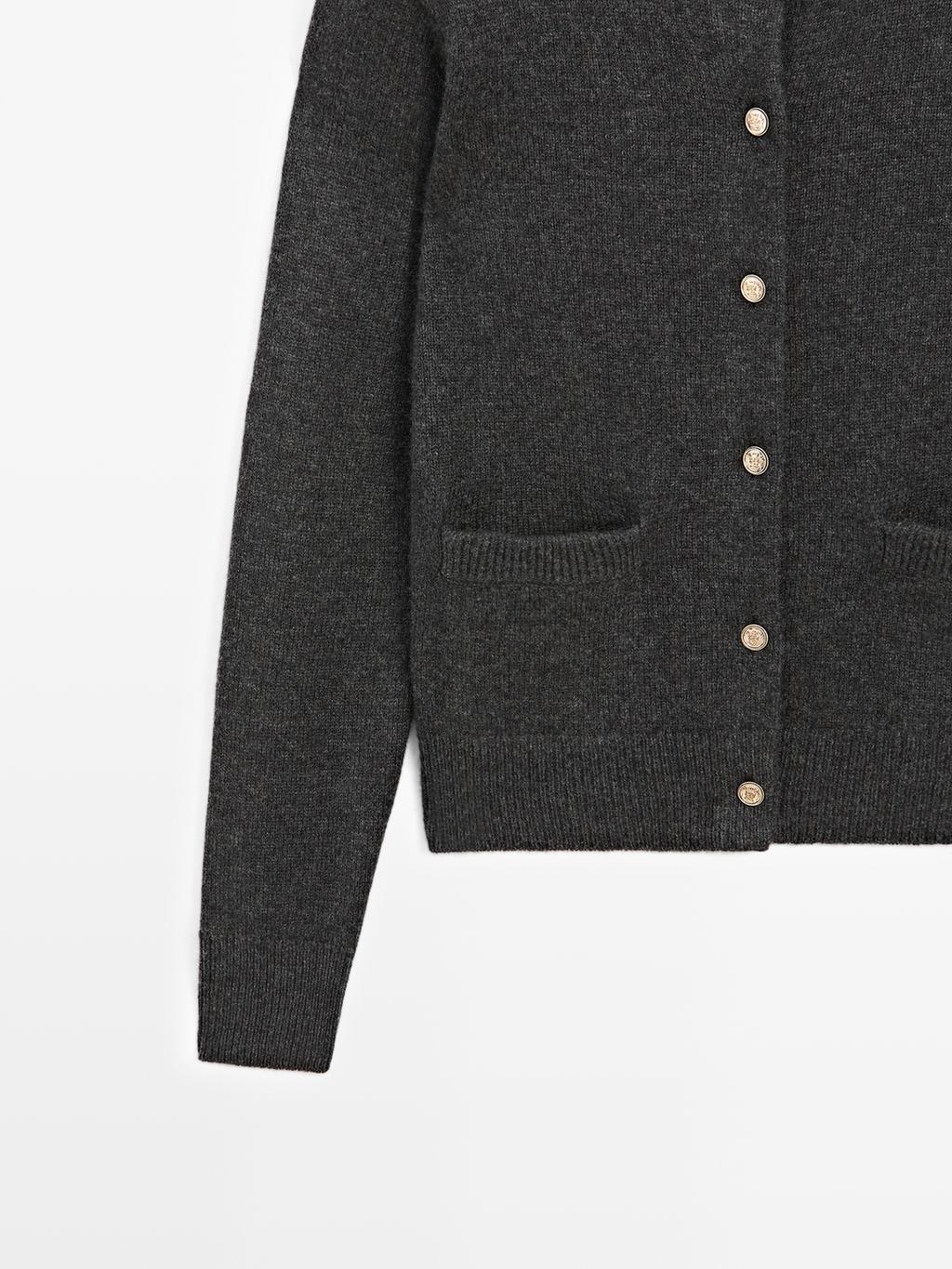 Knit cardigan with gold buttons