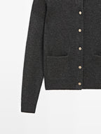 Knit cardigan with gold buttons