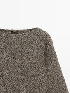 100% cashmere knit boat neck sweater