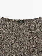 100% cashmere knit boat neck sweater