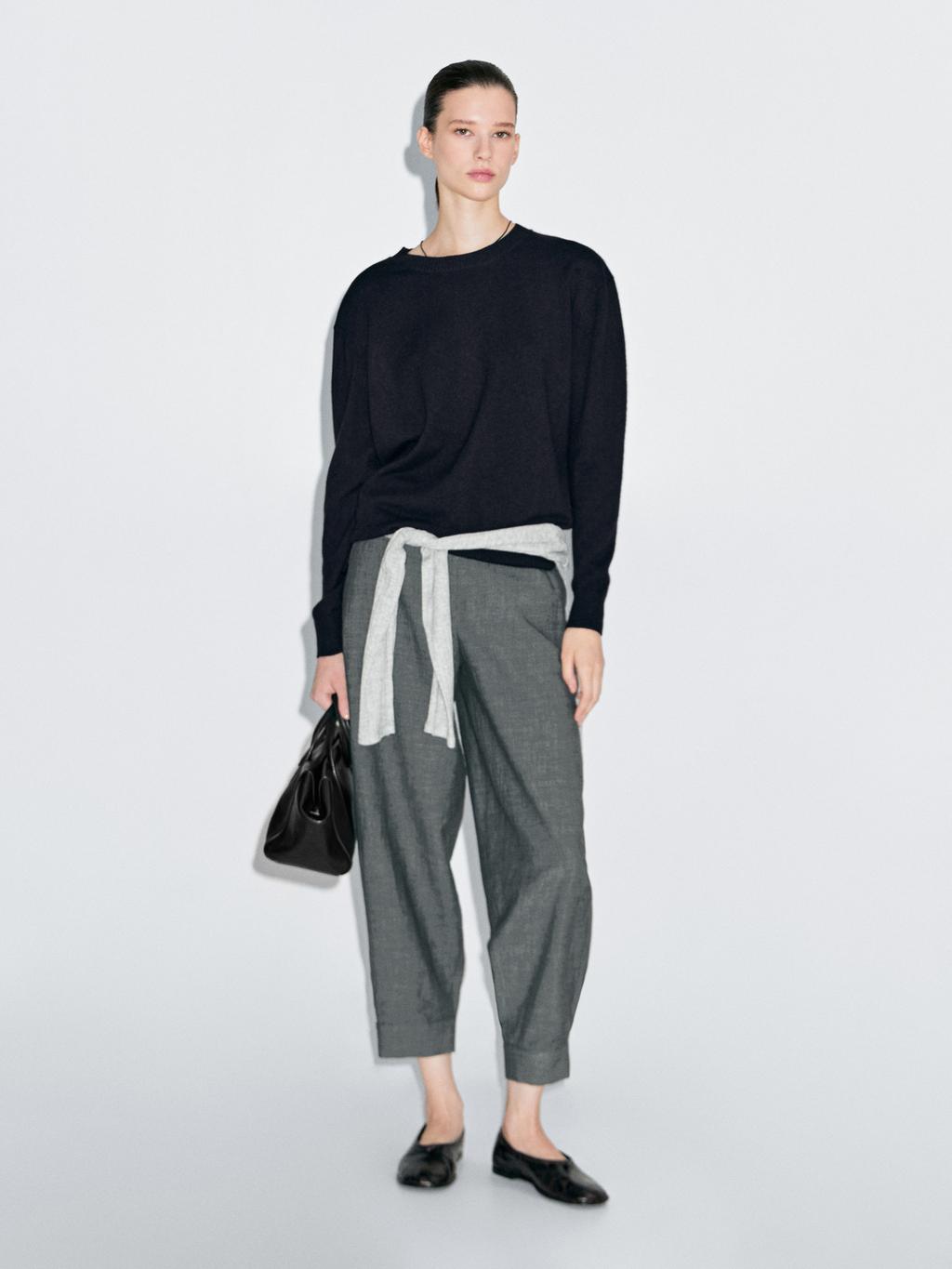 100% cashmere crew neck sweater