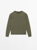 100% cashmere crew neck sweater