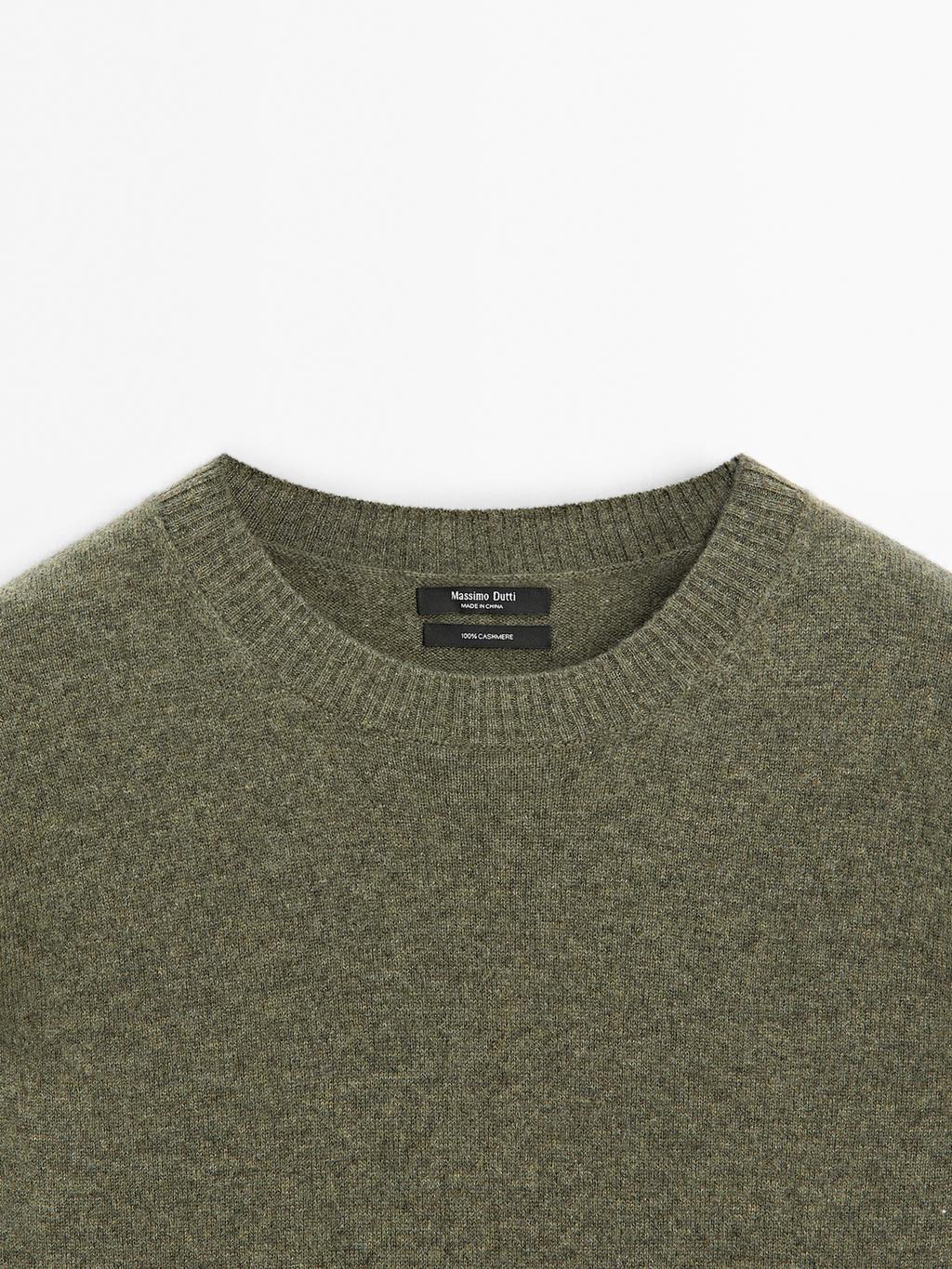 100% cashmere crew neck sweater
