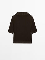 Polo sweater with contrast collar