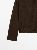 Linen knit cardigan with button details