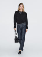 Wool blend V-neck knit cardigan