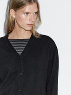 Wool blend V-neck knit cardigan