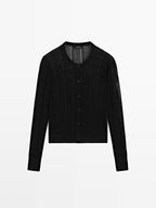 Long sleeve cutwork cardigan
