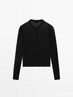 Long sleeve cutwork cardigan