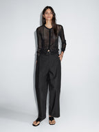 Long sleeve cutwork cardigan