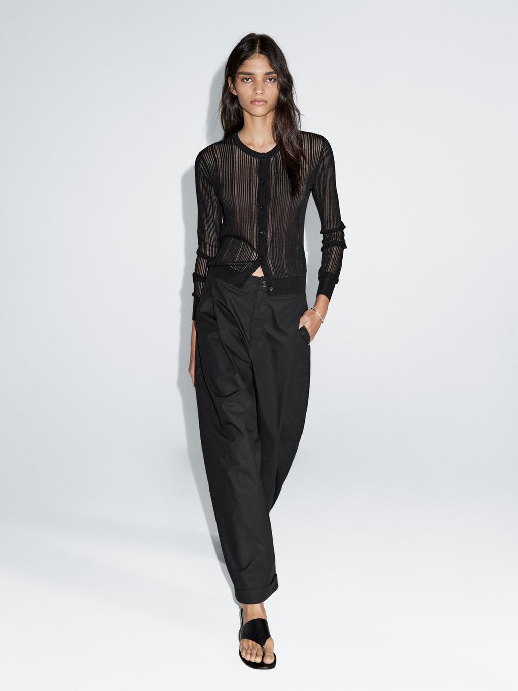 Long sleeve cutwork cardigan