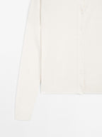 Wool blend knit cardigan with crew neck