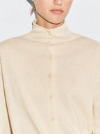 100% wool high neck knit cardigan