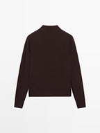 100% wool knit polo sweater
