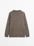 Oversize knit 100% wool argyle sweater