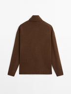 Wool blend knit turtleneck sweater