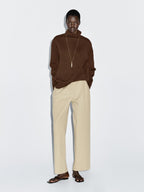 Wool blend knit turtleneck sweater