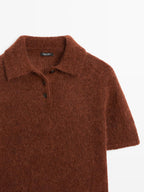 Alpaca blend knit polo jumper