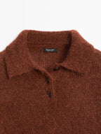 Alpaca blend knit polo jumper